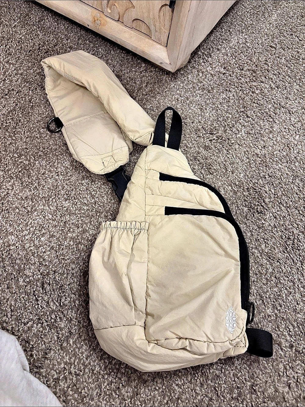 Free people movement Crossbody Bag in Cream & Black